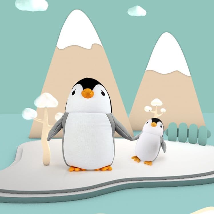 立ち姿ペンギン収納付きぬいぐるみ