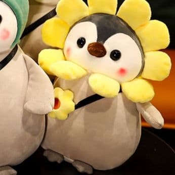 花かぶりものペンギンぬい