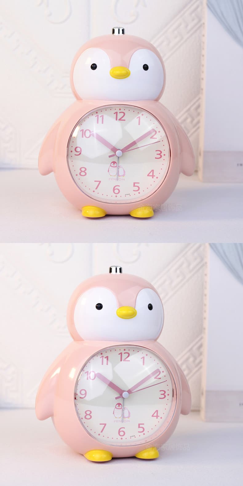 ペンギングッズ・ペンギンぬいぐるみ ペンギン型アナログ目覚まし時計