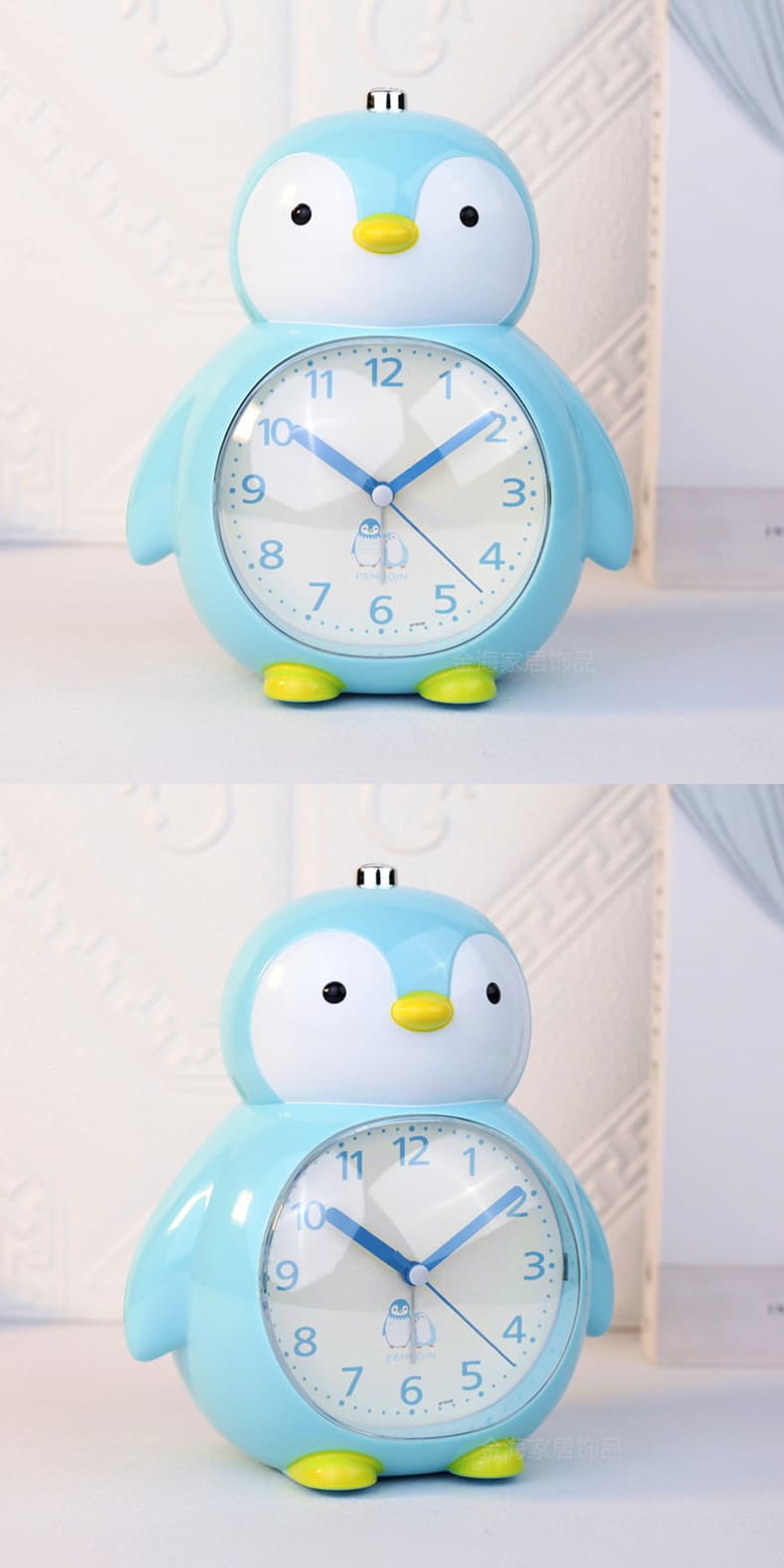 ペンギングッズ・ペンギンぬいぐるみ ペンギン型アナログ目覚まし時計