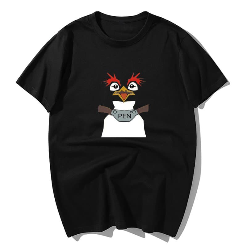 イワトビペンギンフェイスプリント半袖Tシャツ