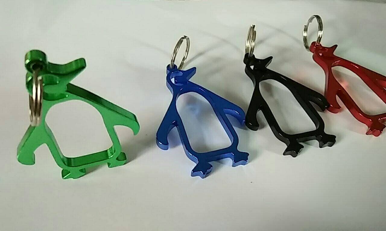 ペンギンシルエットメタルキーホルダー