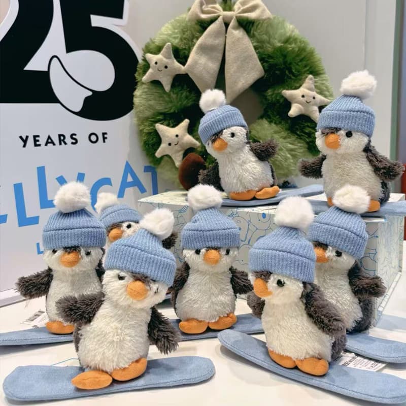 冬装いペンギン親子のふわもこぬいぐるみ