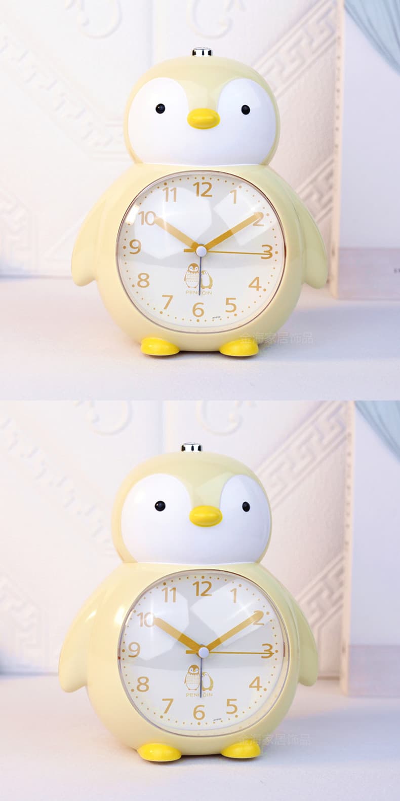 ペンギングッズ・ペンギンぬいぐるみ ペンギン型アナログ目覚まし時計