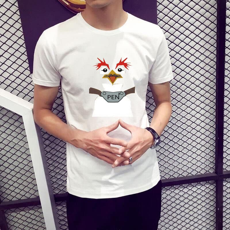 イワトビペンギンフェイスプリント半袖Tシャツ