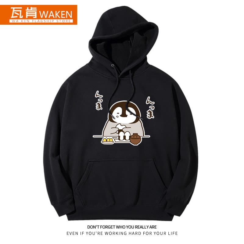 食いしん坊ペンギンプリントパーカー