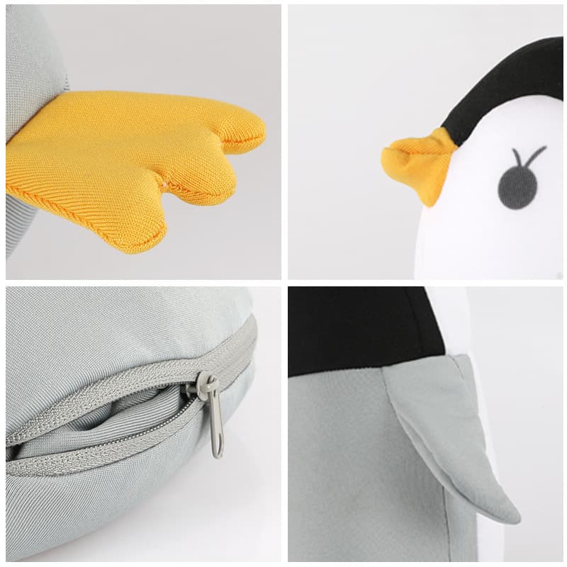 立ち姿ペンギン収納付きぬいぐるみ