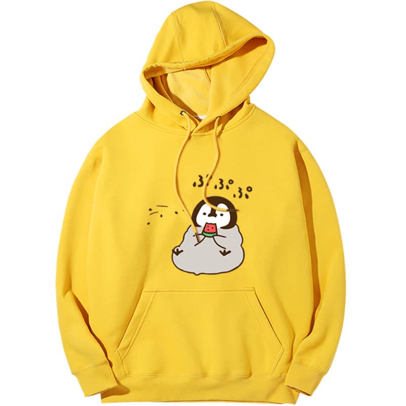 食いしん坊ペンギンプリントパーカー