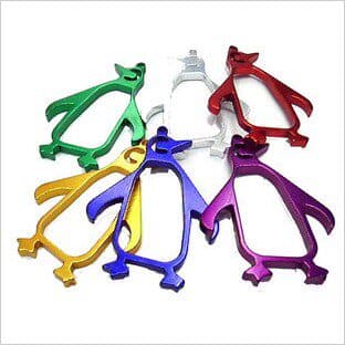 ペンギンシルエットメタルキーホルダー