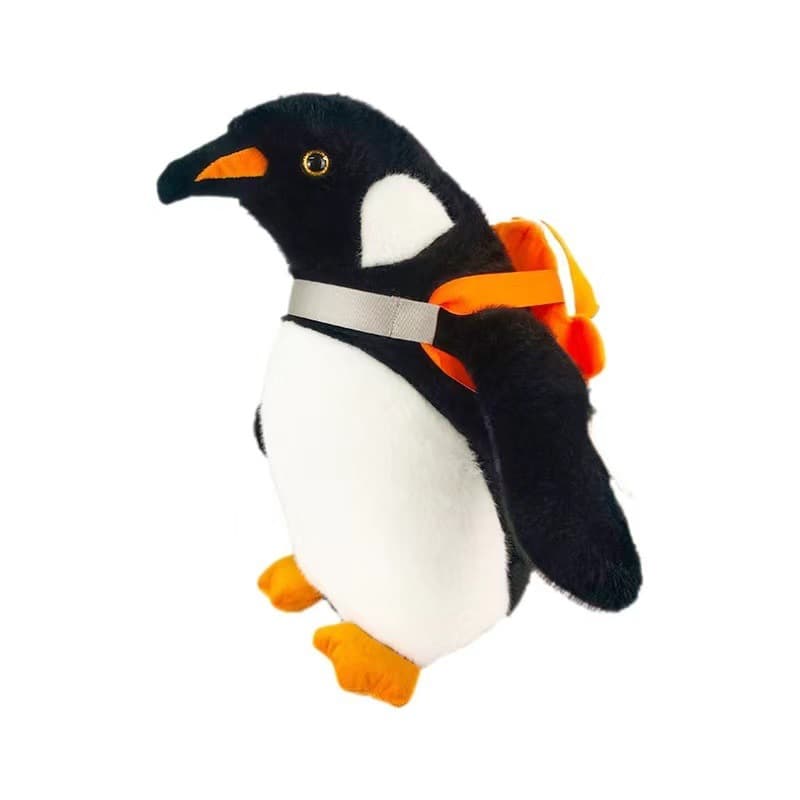 リュックを背負ったイワトビペンギンぬい