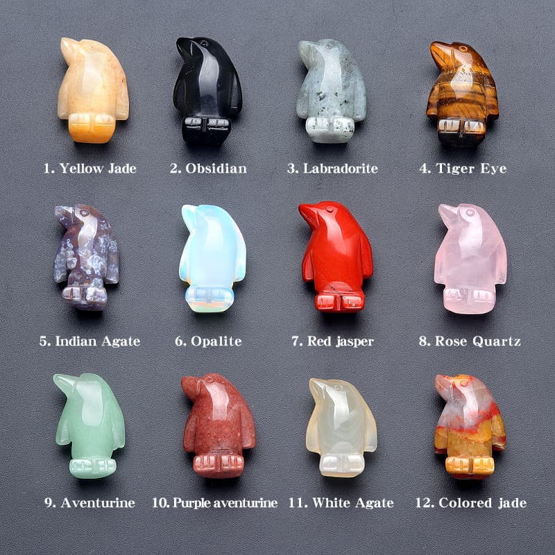 石彫刻ペンギンコレクション