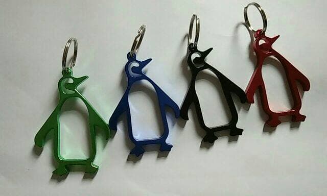 ペンギンシルエットメタルキーホルダー