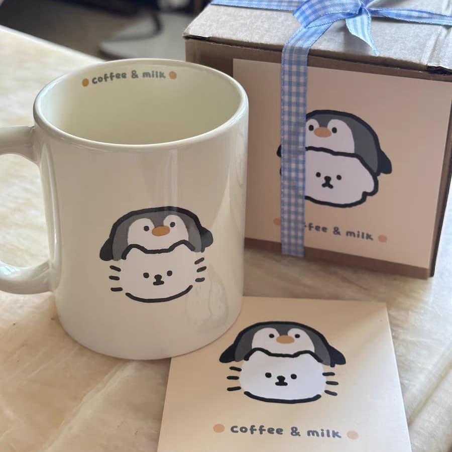 ペンギンとアザラシ陶器マグカップセット