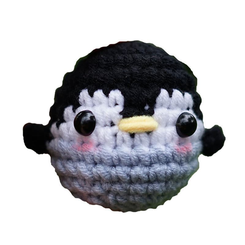 手編みころころペンギンキーホルダー